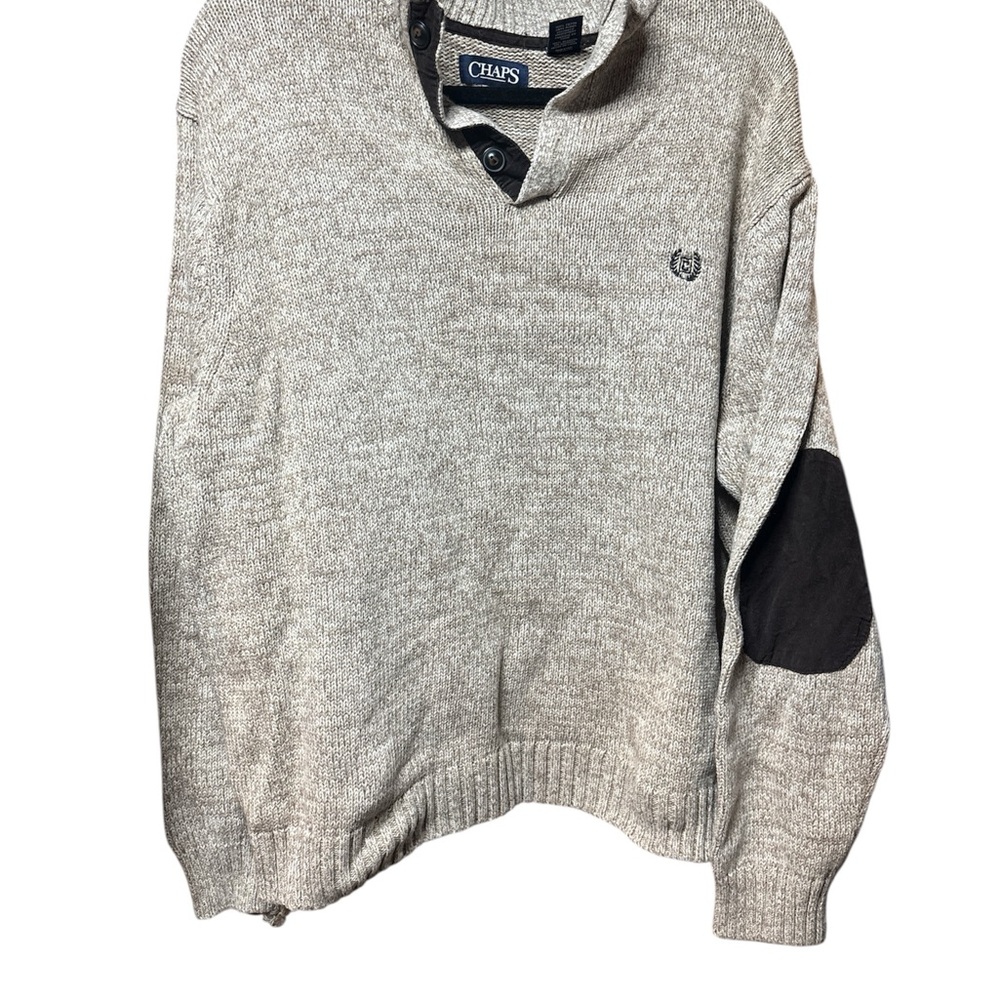 Chaps V-Neck Sweater Tan